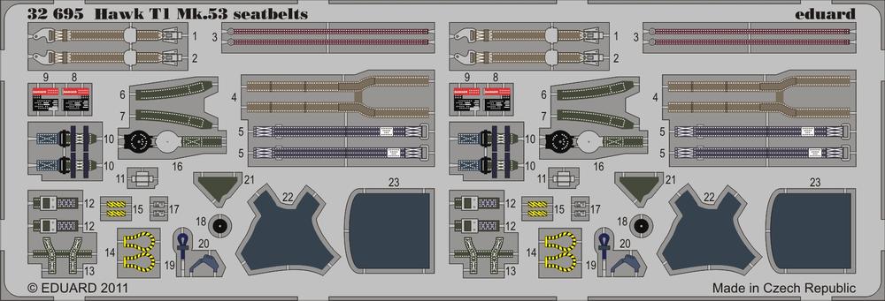 1:32 Фототравление привязные ремни Hawk T1 Mk.53 seatbelts - 32695