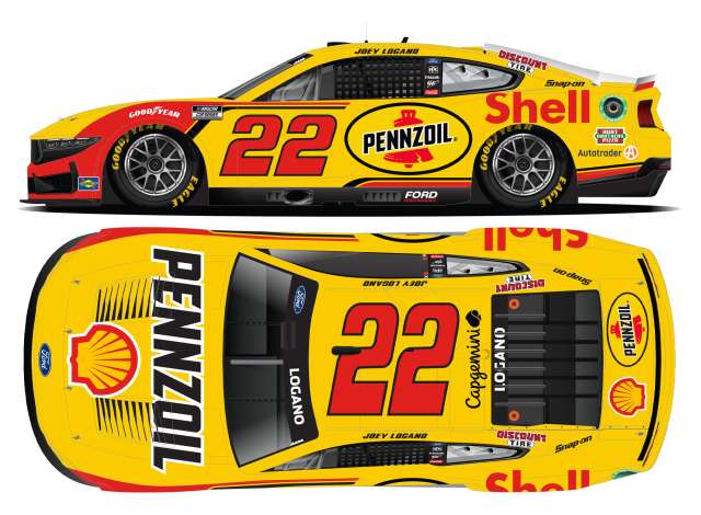 1:64 Ford Mustang #22 Joey Logano *Shell-Pennzoil* yellow/red 2025 - C222565SHPJL