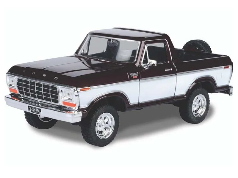 1:24 FORD Bronco (1978) Hard Top бордовый с белым, с запасным колесом - 79372R