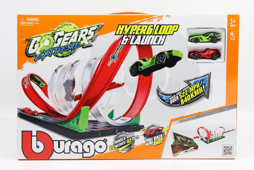 1:64 ACCESSORIES Diorama - Go Gears Extreme Hyper Loop & Launch With 2x Cars Included, Various - 30535