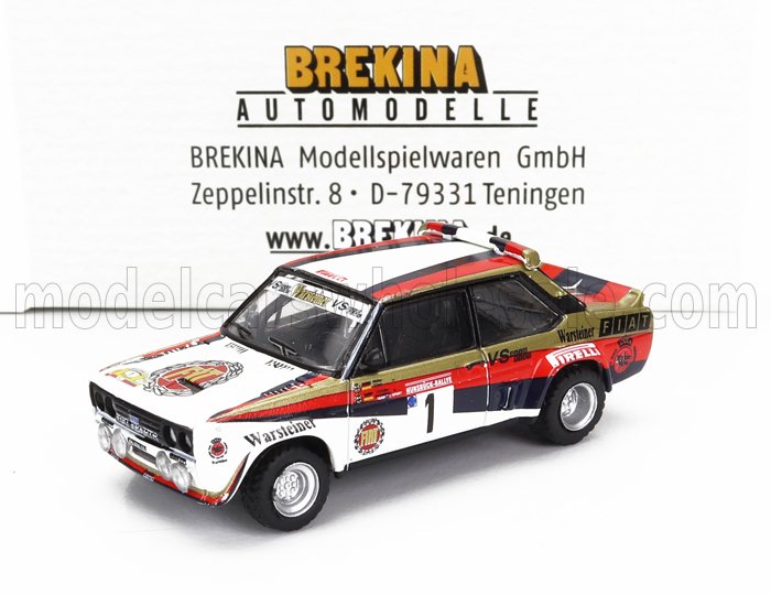 1:87 FIAT 131 Abarth N 1 Winner Rally Hunsrueck (1980) Walter Rohrl - Christian Geistdorfer, White Red Black Gold - 22663