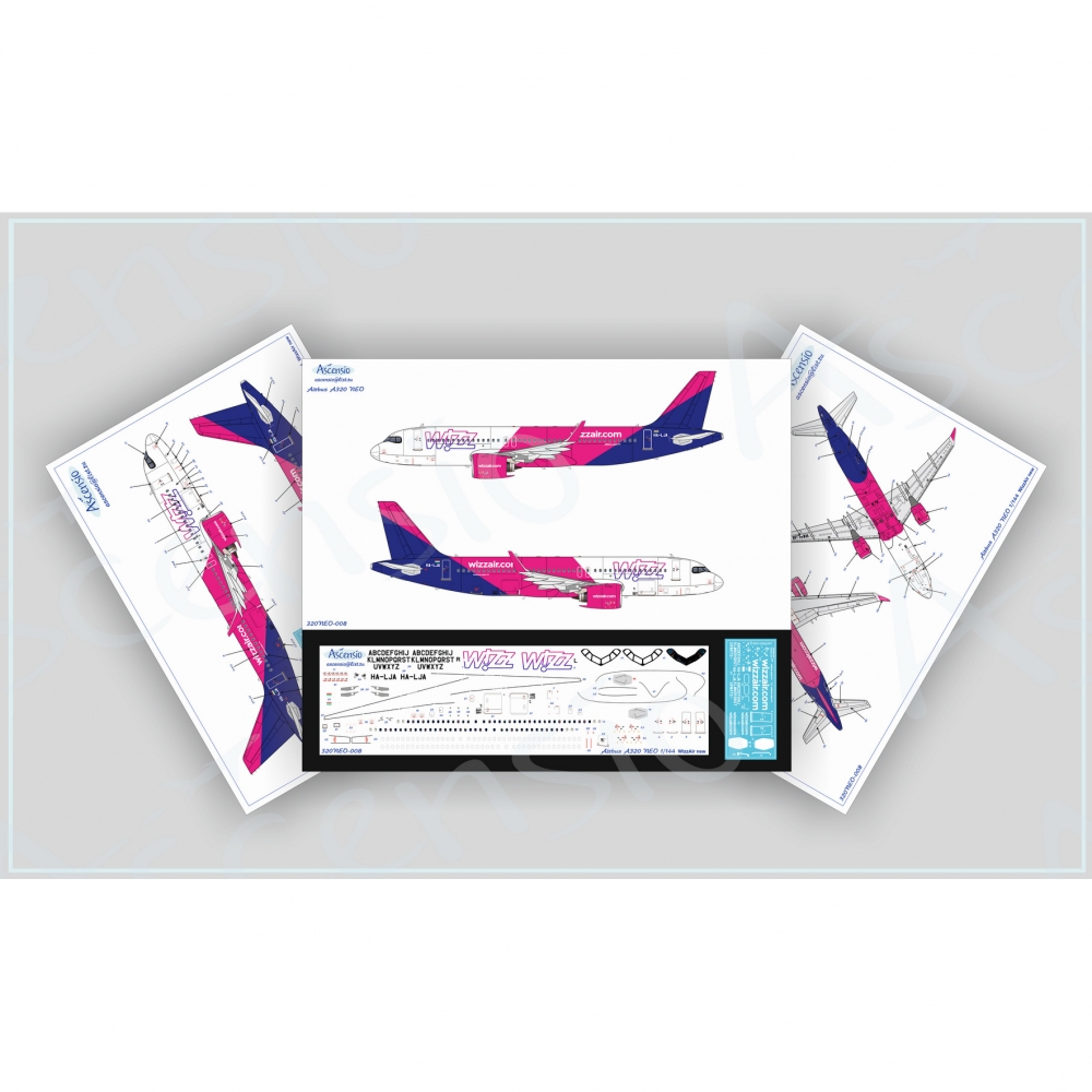 1:144 Декаль на A320NEO Wizz Air (New livery) - 320NEO-008