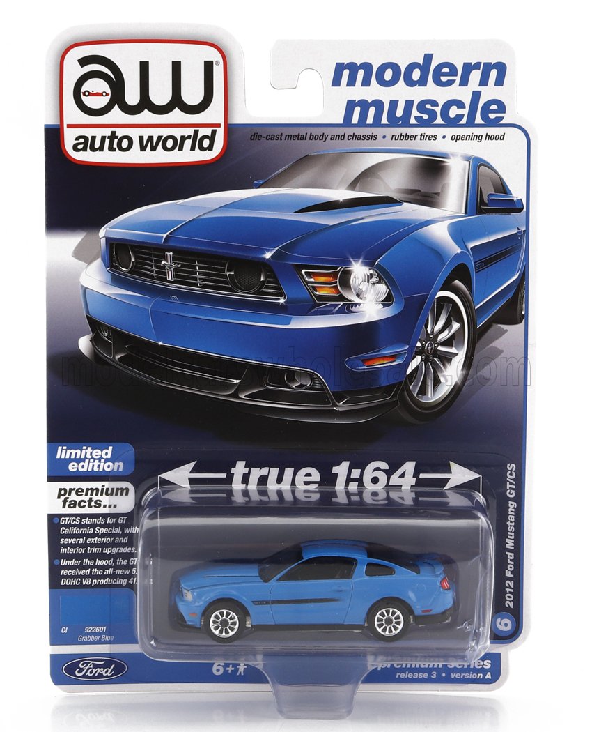 1:64 FORD Mustang GT Coupe (2012), blue - AWSP112A-AW64372