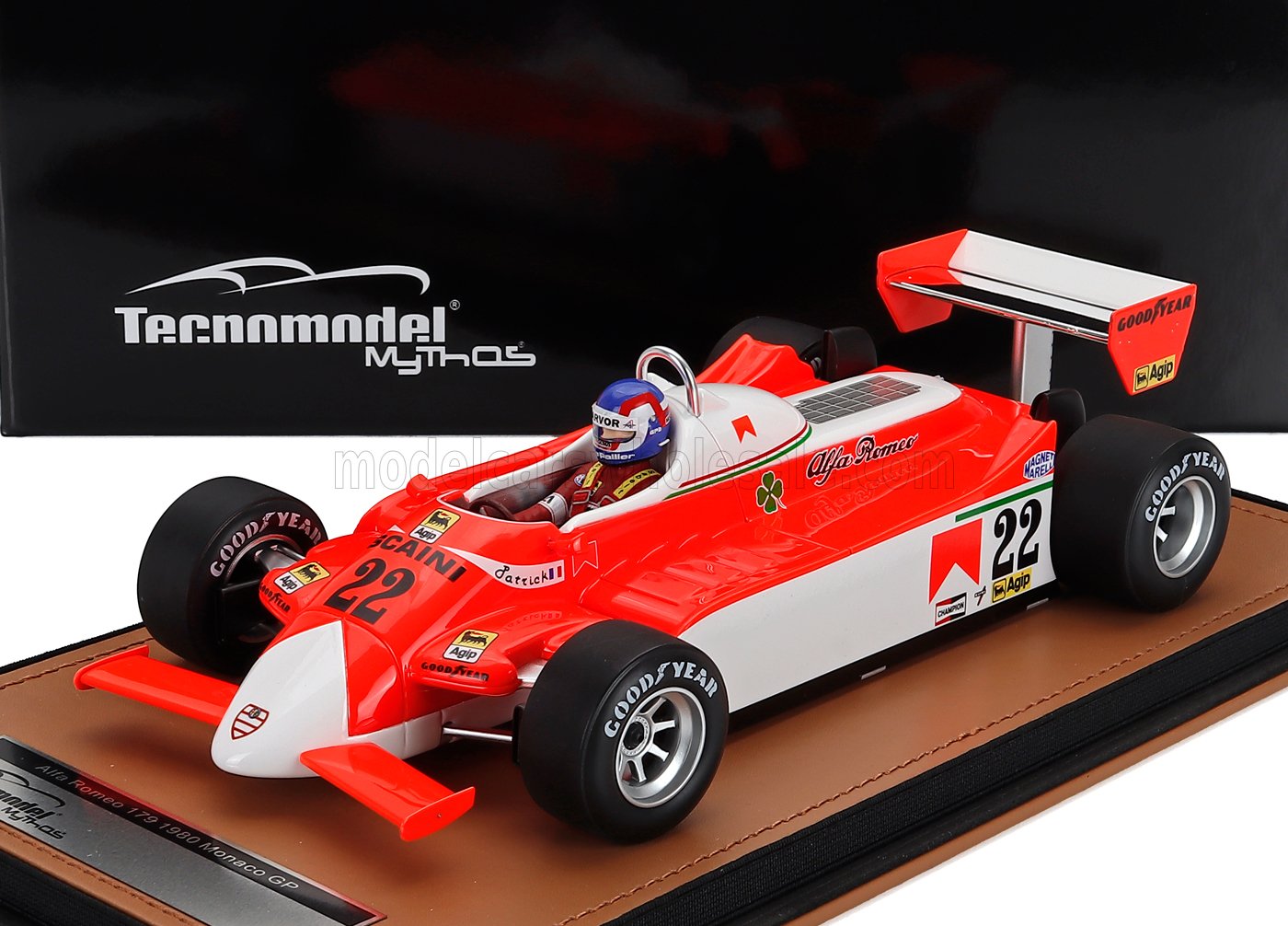 1:18 ALFA ROMEO F1 179 №22 Monaco Gp (with Pilot Figure) Patrick Depailler (1980), White Red - TMD18-421C