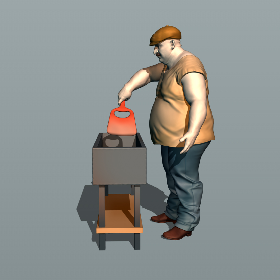 1:24 Фигура Шашлычник (без мангала), окрашенная - MPF24-200okr