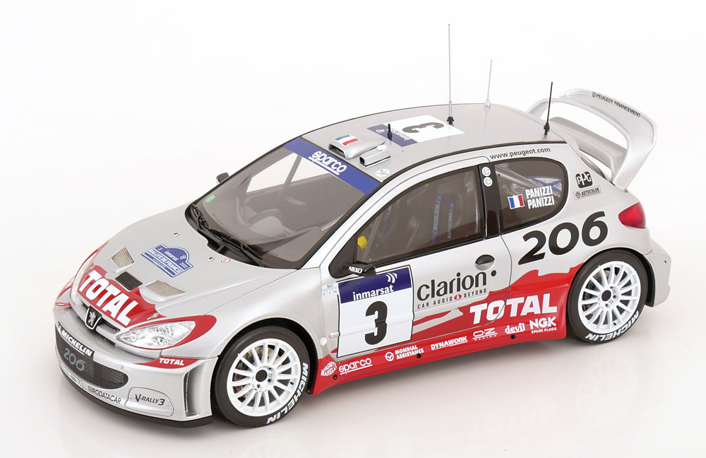 1:18 PEUGEOT 206 WRC No 3  Tour de Corse, Panizzi/Panizzi (2002) - OT1085