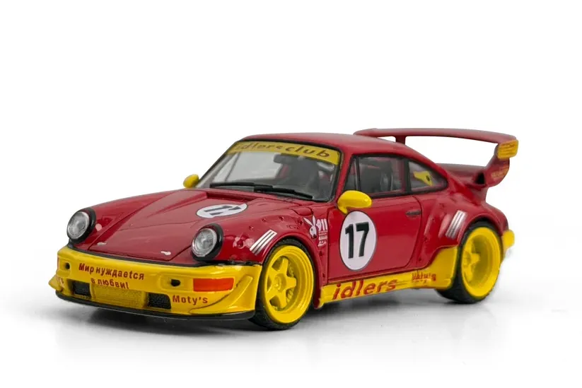 1:64 PORSCHE RWB 964 idlers #17, red / yellow - MM64-RWB964-003