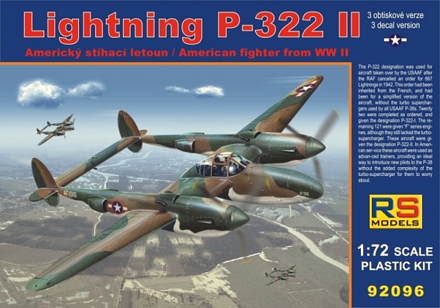 1:72 Сборная модель Lightning P-322 II - 92096