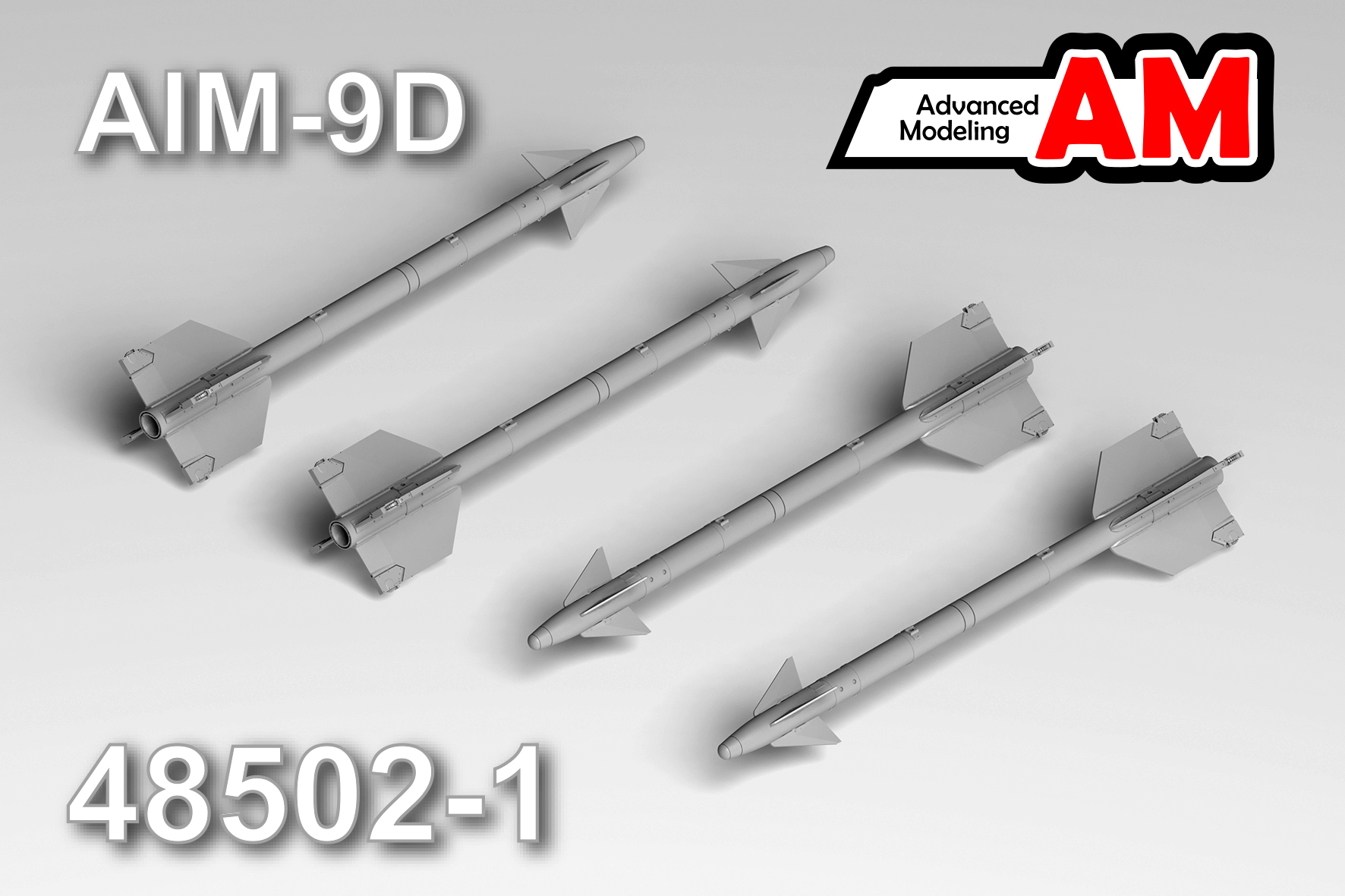1:48 Авиационная управляемая ракета AIM-9D, 4шт - amc 48502-1