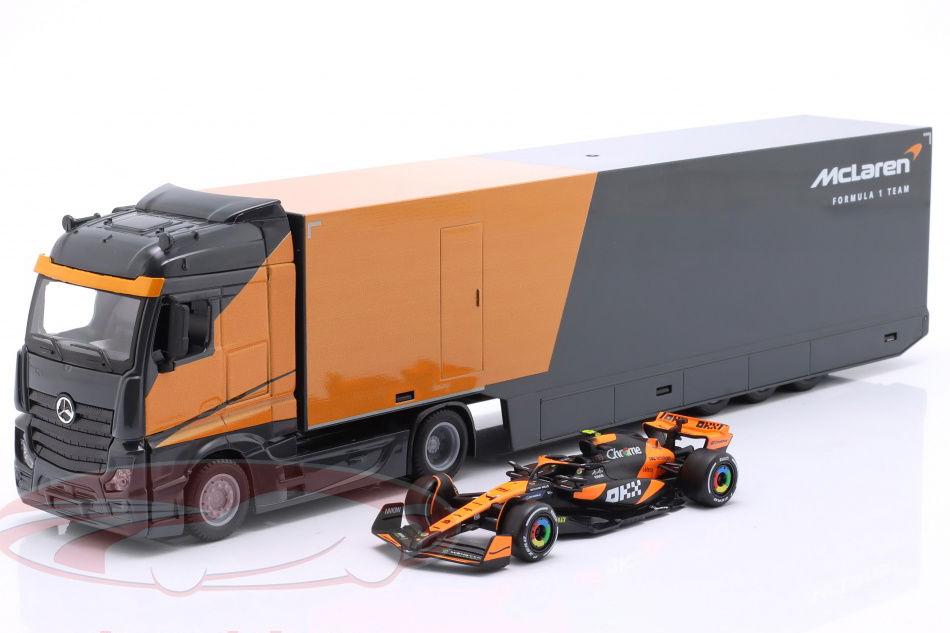 1:43 MERCEDES-BENZ Actros 2 Gigaspace transporter with McLAREN MCL38 #4 Lando Norris (2024) - 38401
