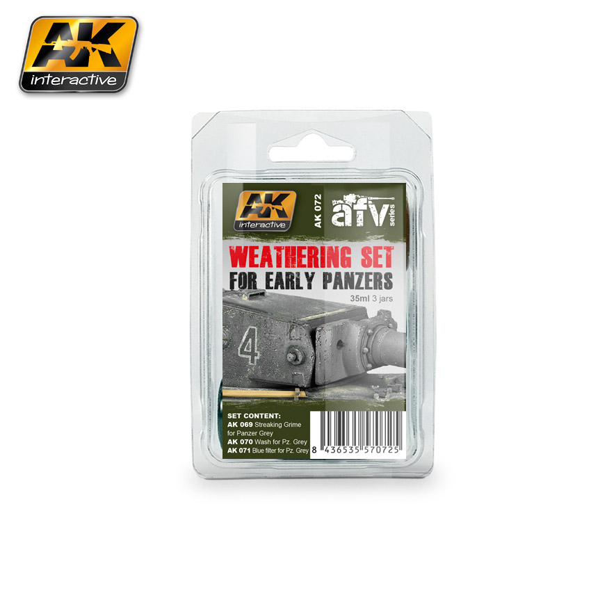 Набор для нанесения эффектов Weathering set for Early Panzers (везеринг для ранних немецких танков) - AK-072