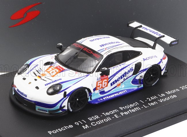 1:87 PORSCHE 911 991-2 Rsr 4.0l Team Project 1 N56 24h Le Mans (2020) M.Cairoli - E.Perfetti - L.ten Voorde, White Light Blue - 87S160