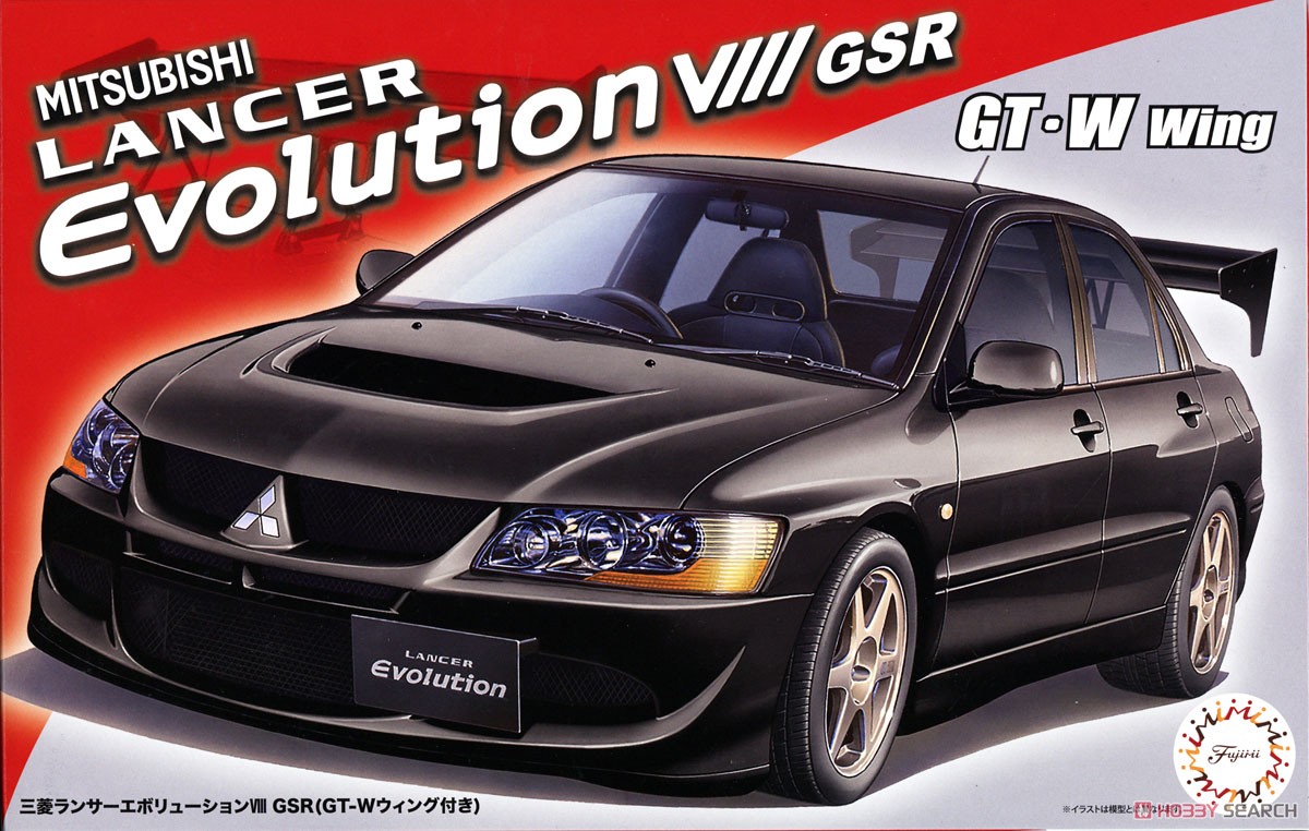 1:24 Сборная модель Mitsubishi Lancer Evolution VIII GSR (w/GT-W Wing) - 04787
