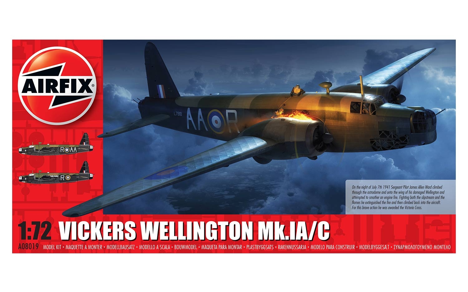 1:72 Сборная модель Vickers Wellington Mk.1A/C - A08019