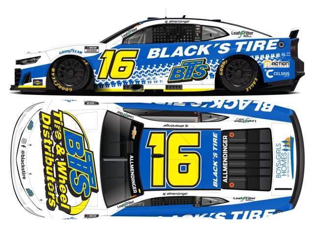 1:64 Chevrolet #16 AJ Allmendinger *Black`s ire*, white/blue/yellow 2025 - C162561BLKAJ