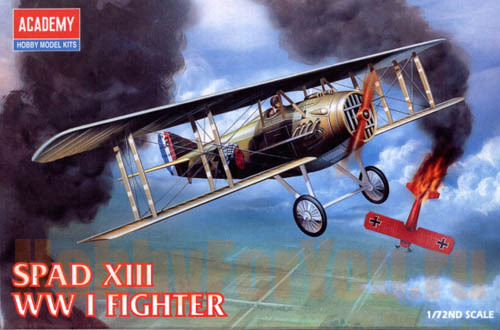 1:72 Сборная модель Самолет SPAD XIII WWI FIGHTER - 12446