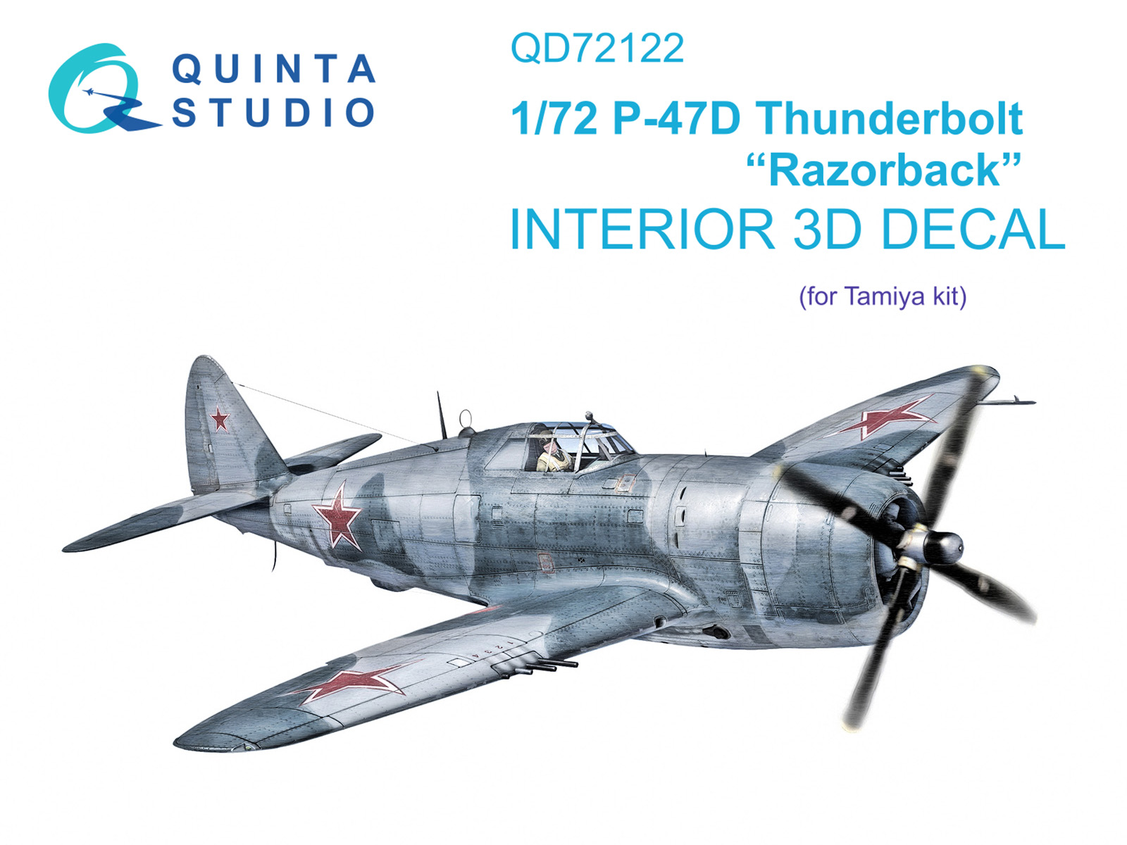 1:72 3D Декаль интерьера кабины P-47D Thunderbolt Razorback (Tamiya) - QD72122