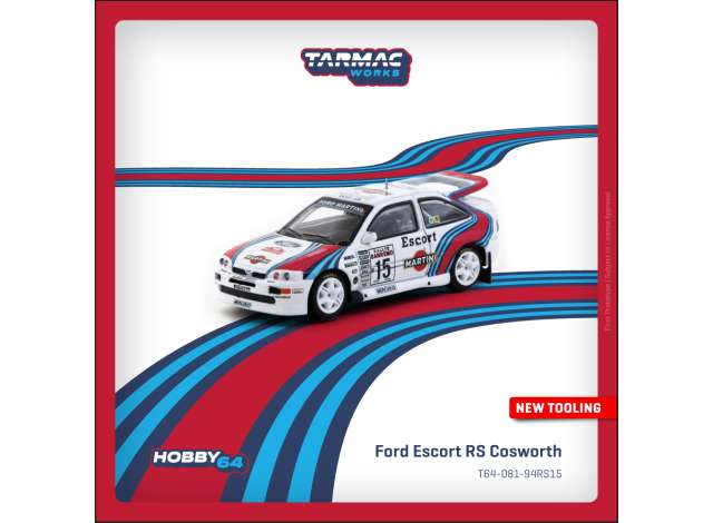 1:64 Ford Escort RS Cosworth #15 Malcolm Wilson/Bryan Thomas WRC Rallye Sanremo, white/red/blue 1994 - T64-081-94RS15