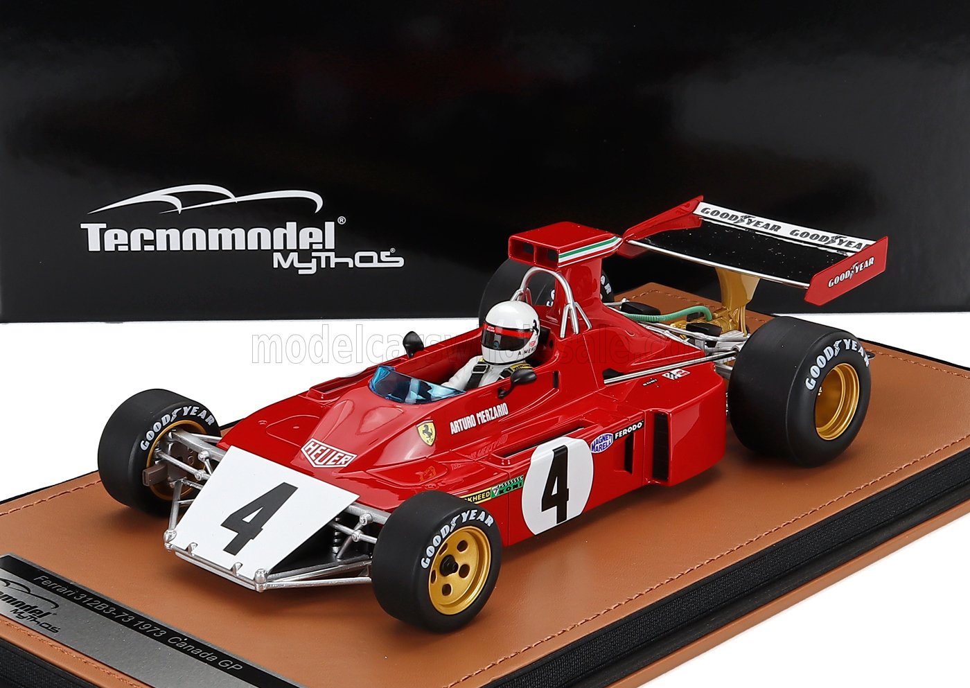 1:18 FERRARI F1 312 B3 (broke Nose) №4 Canada Gp (with Pilot Figure) (1973) Arturo Merzario, Red White - TMD18-412C
