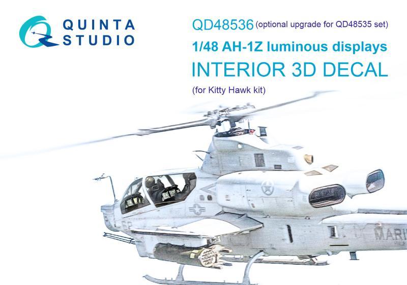 1:48 3D Декаль AH-1Z Zulu Cobra/Viper включенные дисплеи для наборов QD+48535/QDS-48535 (KittyHawk) - QD48536