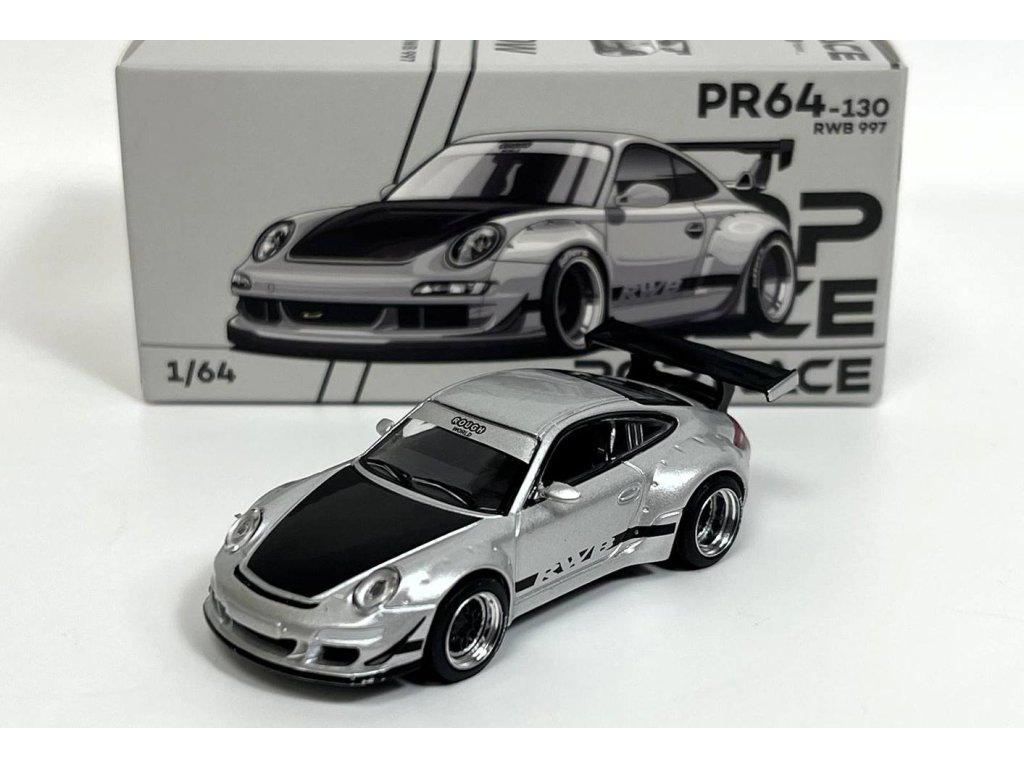 1:64 PORSCHE 911 RWB 997, silver/black - PR640130