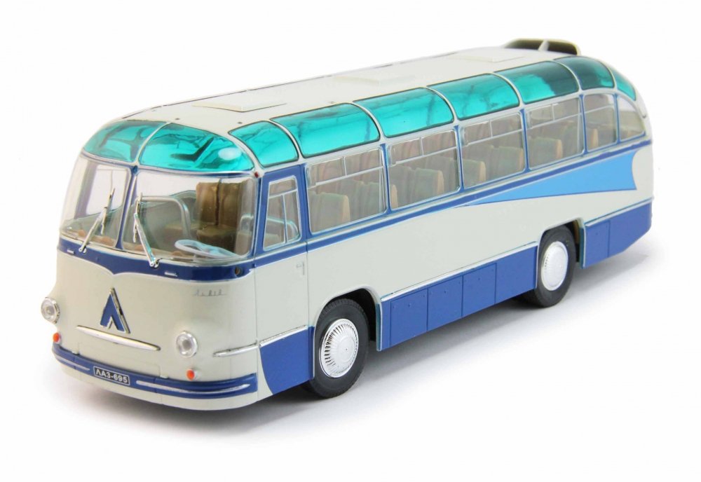 1:43 ЛАЗ 695Б туристический Стрела (1958), белый / синий - UM43-B003