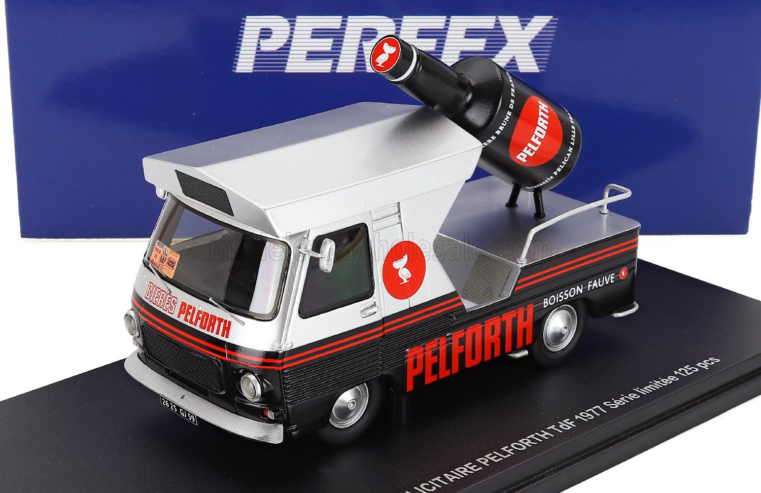 1:43 PEUGEOT рекламный автомобиль для пива Pelforth Tdf (1977), черный / серебристый - PE233