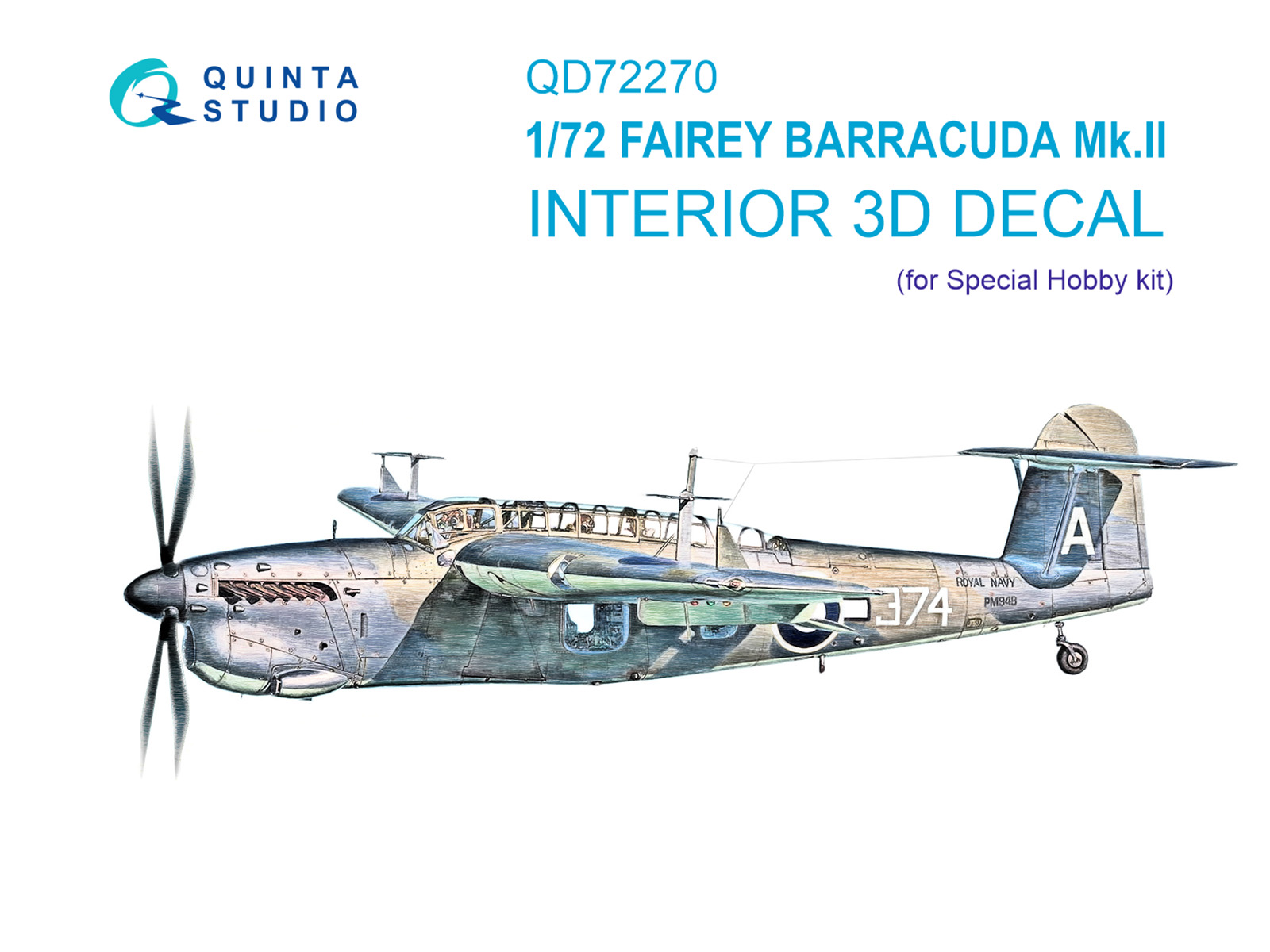 1:72 3D Декаль интерьера кабины Fairey Barracuda Mk.I (Special Hobby) - QD72270