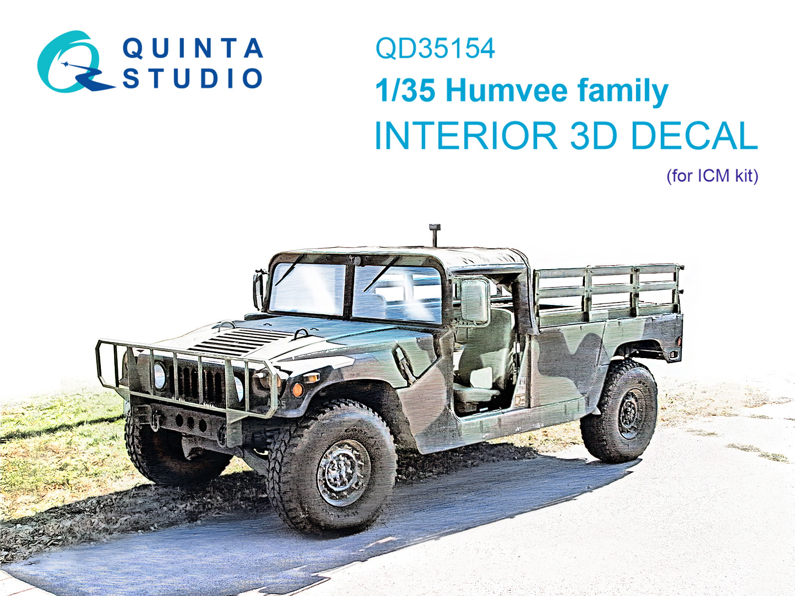 1:35 3D Декаль интерьера кабины для семейства Humvee (ICM) - QD35154