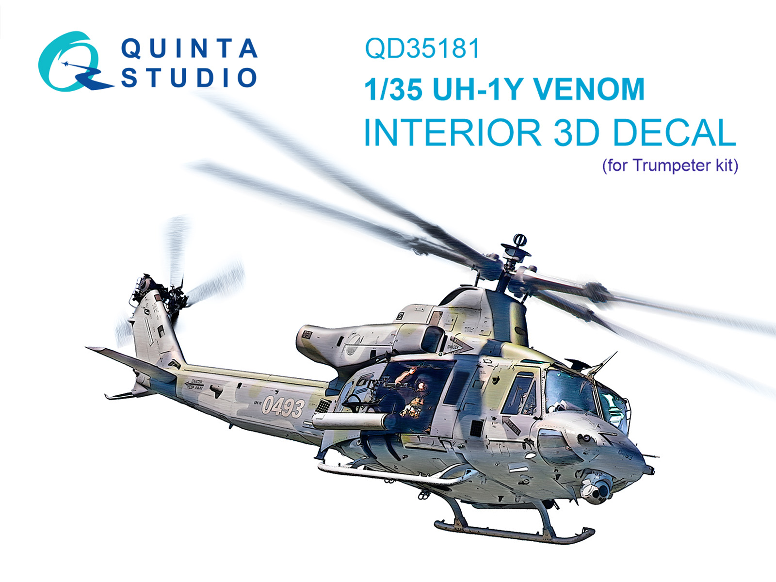 1:35 3D Декаль интерьера кабины UH-1Y (Trumpeter) - QD35181