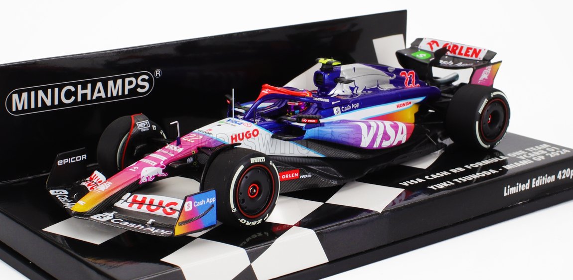 1:43 RACING BULLS F1 Vcarb-01 Team Visa Cash App N 22 7th Miami Gp 2024 Yuki Tsunoda, Various - 417240622