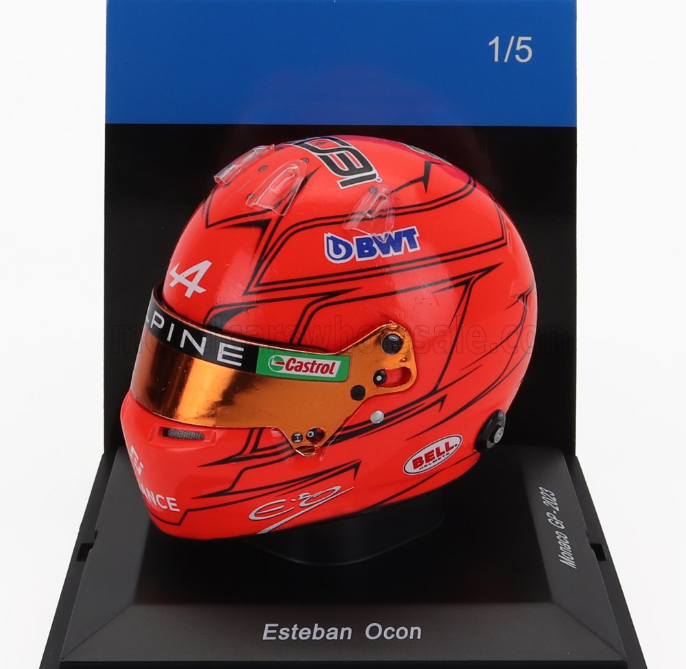 1:5 BELL HELMET F1 Casco Helmet Renault A523 Team Bwt Alpine №31 Monaco Gp (2023) Esteban Ocon, Orange - 5HF104