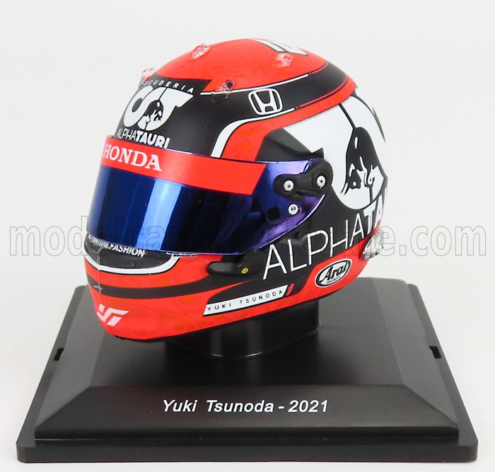 1:5 ARAI HELMET F1  Casco Helmet At02 Honda Ra620h Team Alpha Tauri N22 Season (2021) Yuki Tsunoda, Red Blue White - 5HF057