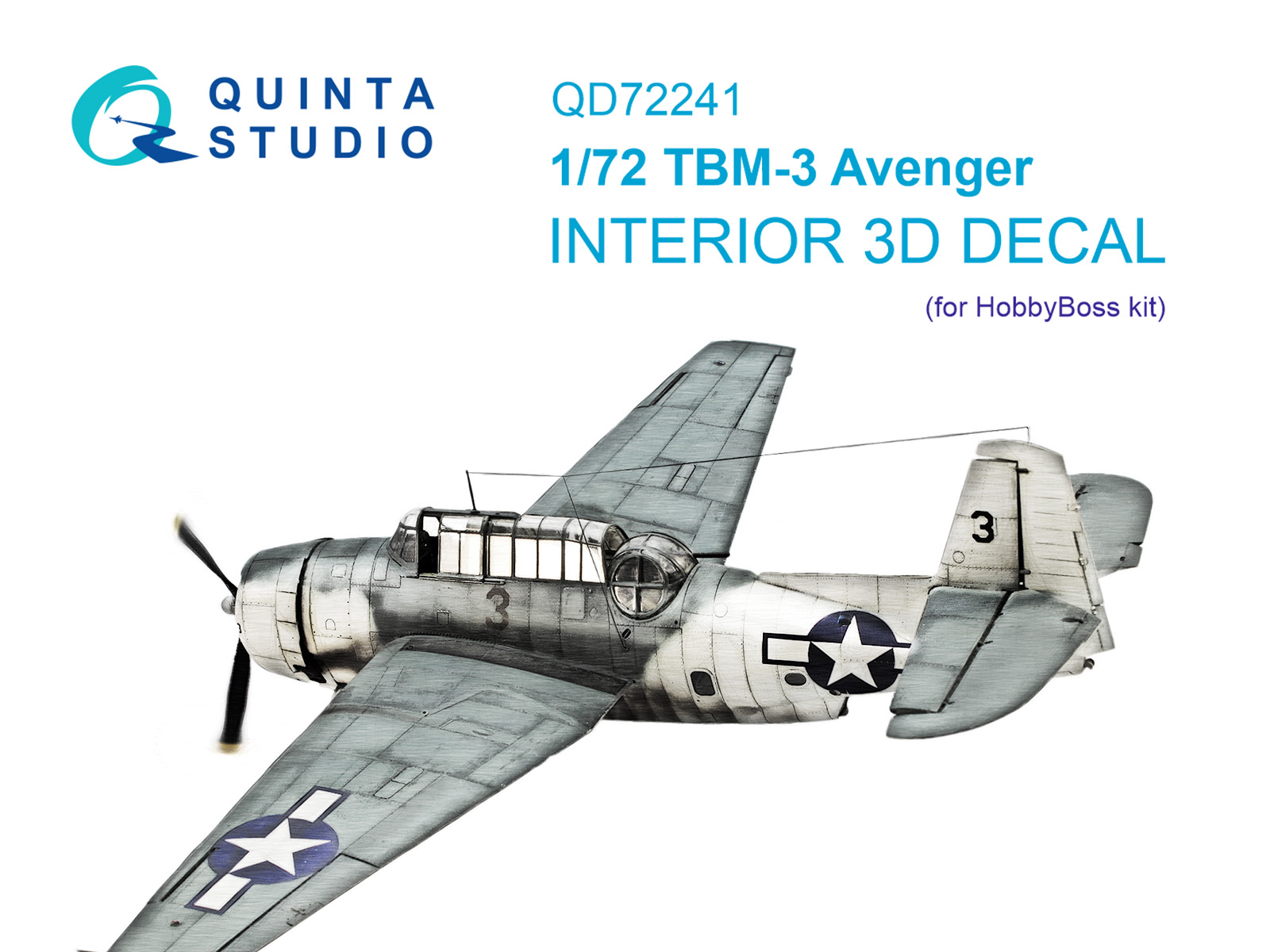 1:72 3D Декаль интерьера кабины TBM-3 Avenger (HobbyBoss) - QD72241