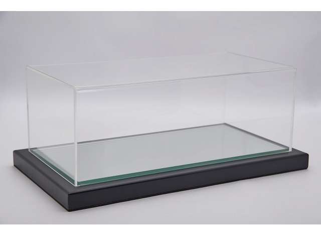 1:12 Display Case Turin with Mirror Base and Black Metal Frame - 510x240x180mm - atl10323