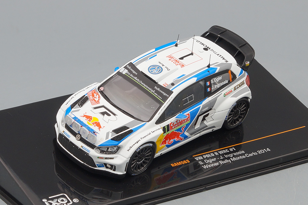 1:43 VOLKSWAGEN Polo R WRC No.1 S.Ogier-J.Ingrassia Winner Monte-Carlo 2014 (с люстрой), white - RAM563