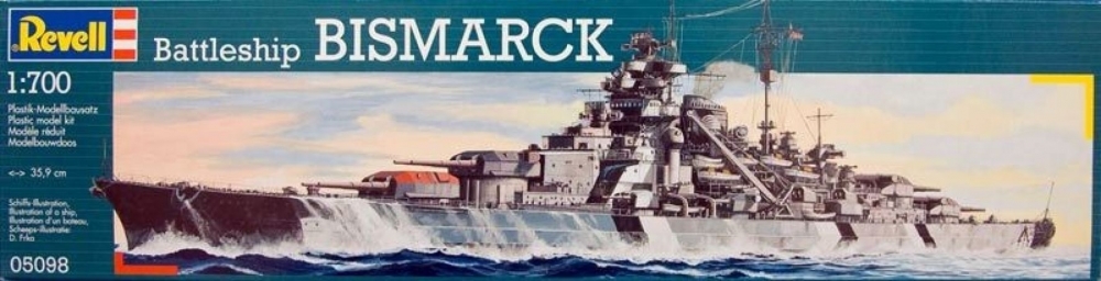 1:700 Сборная модель Немецкий линейный корабль Бисмарк - 05098