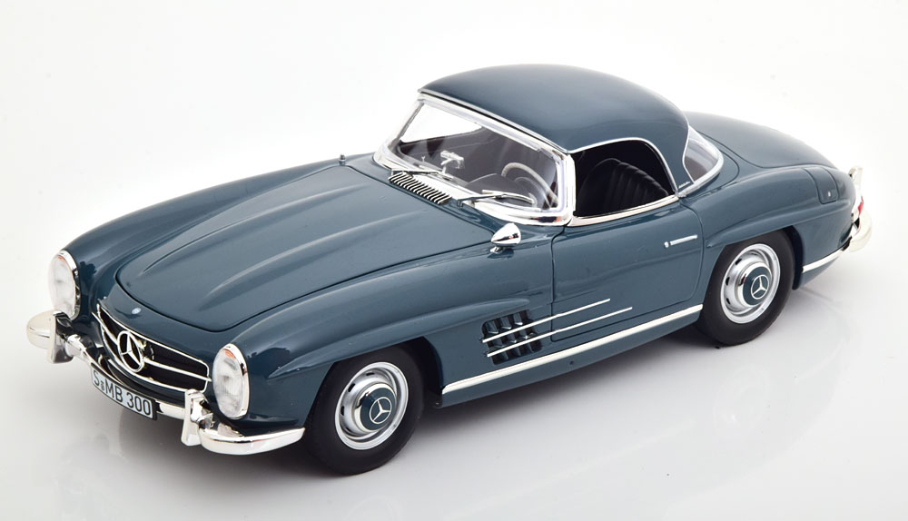 1:18 MERCEDES-BENZ 300SL Roadster with removable Hardtop (1957-1963), blue-grey - B66040668