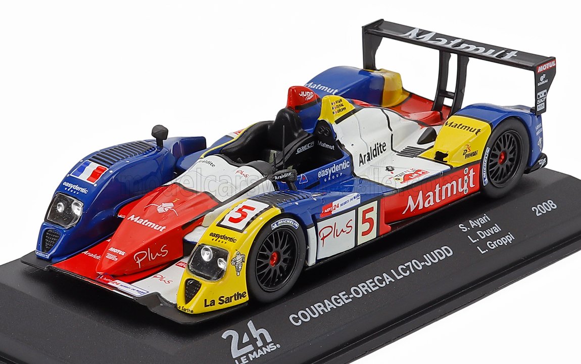 1:43 COURAGE Lc70 Judd 5.5l V10 Team Oreca Matmut №5 24h Le Mans (2008) Soheil Ayari - Loic Duval - Laurent Groppi, Blue White Red - MW1ALA0087
