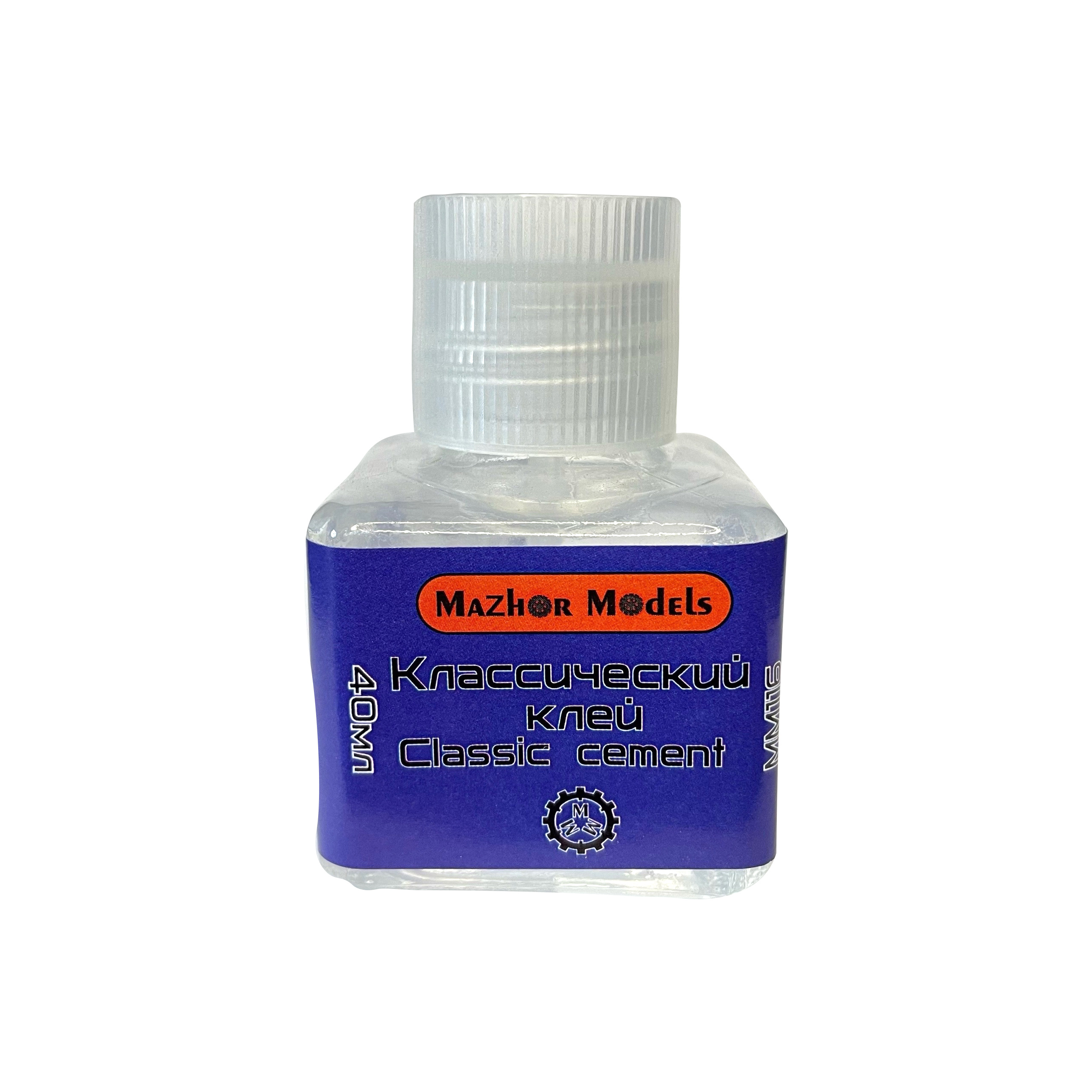 Клей для моделей классический, (plastic cement) 40 мл стекло+кисть - mm116