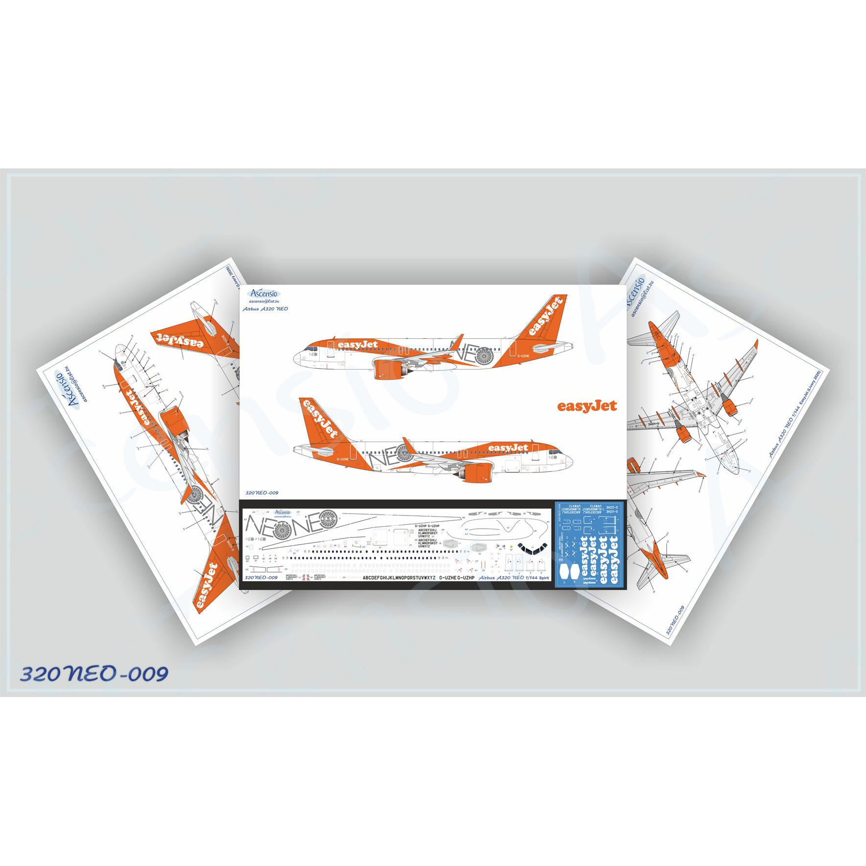 1:144 Декаль для A320NEO Easy Jet (New Livery) - 320NEO-009