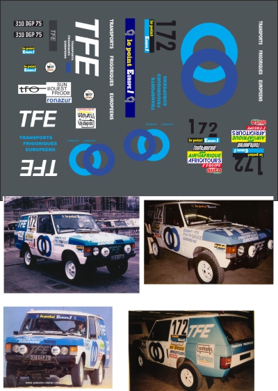 1:43 Набор декалей LAND ROVER №172 DAKAR 1986 - U061