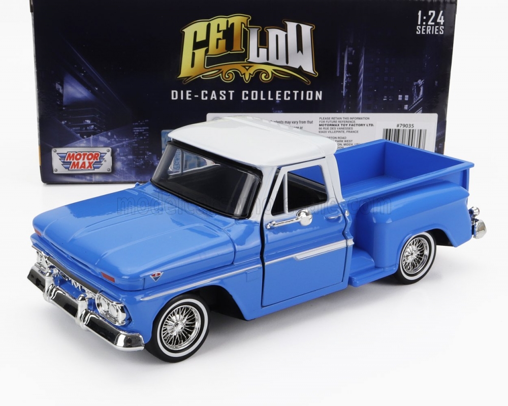 1:24 GMC C1000 Fenderside Pick-up (1966), Blue White - 79035B
