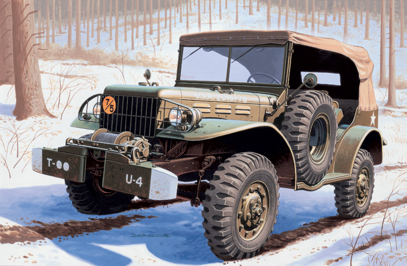 1:35 Сборная модель Штабной автомобиль Dodge WC56 - 0228