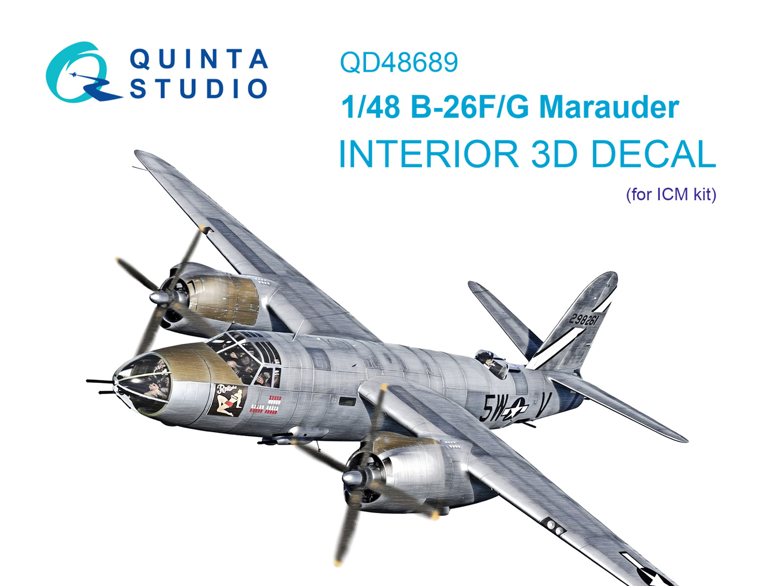 1:48 3D Декаль интерьера кабины B-26F/B-26G Marauder (ICM) - QD48689