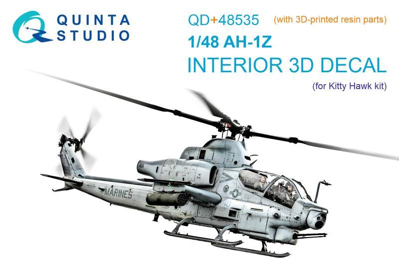 1:48 3D Декаль интерьера кабины AH-1Z Zulu Cobra/Viper (KittyHawk) (с 3D-печатными деталями) - QD+48535