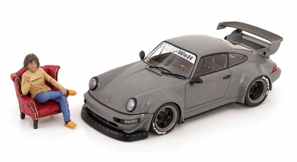 1:18 PORSCHE 911 RWB with figurine Akira Nakai (2024), matt-grey - S1807517