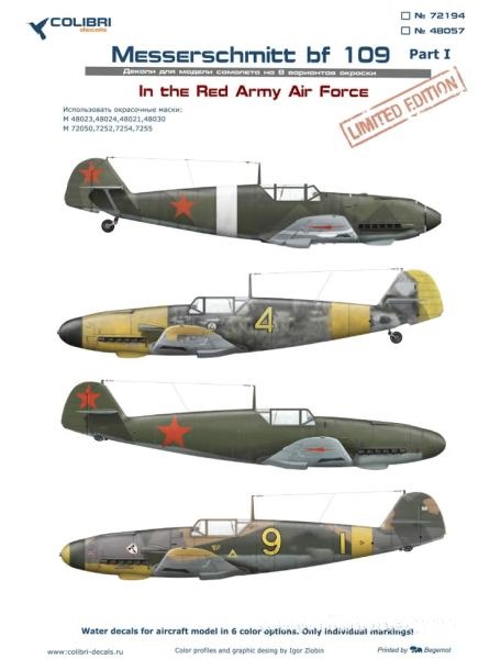 1:48 Декаль для Messerschmitt Bf 109 'In the Red Army Air Force' Part. I - 48057