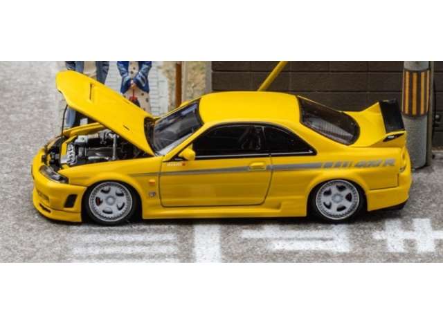 1:64 Nissan GTR-400R with opening hood, yellow - FH019