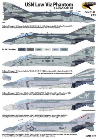 1:72 Декаль 'Phantom shades of gray' - Low Viz F-4J/N/S & RF-4B, 9 Markings. - 23